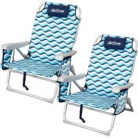 sillas plegables multiposición para playa, jardín, terraza o camping, 5 posiciones, 49x58x80 cm, Altura asiento 27 cm, Topes antivuelco, Soporta 100 kg, Con asas de transporte (85469) - details 30