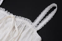 BUNO Mini vestido plisado estético para mujer, elegante Y2K, blanco, sin mangas, cuello cuadrado, con cordones y hombros descubiertos, vestidos de fiesta de primavera - details 13