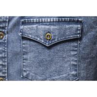 Camisas vaqueras para hombre, camisas desgastadas lavadas de calidad, talla europea, otoño e invierno, 2024 - details 9