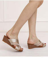 Sandalias de cuña para mujer, ideales para usar como prenda exterior, modernas, con plataforma gruesa, impermeables, informales, de talla grande, con boca de pez. - details 1