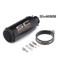 51mm/60mm/63mm Universal Motorcycle Exhaust Muffler Tailpipe SC project Canister Tail Pipe Stainless Carbon fiber 2Inches - details 13