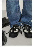 Moda cuatro estaciones negro y blanco colores contrastantes zapatos panda plataforma zapatos de junta de los hombres. - details 8