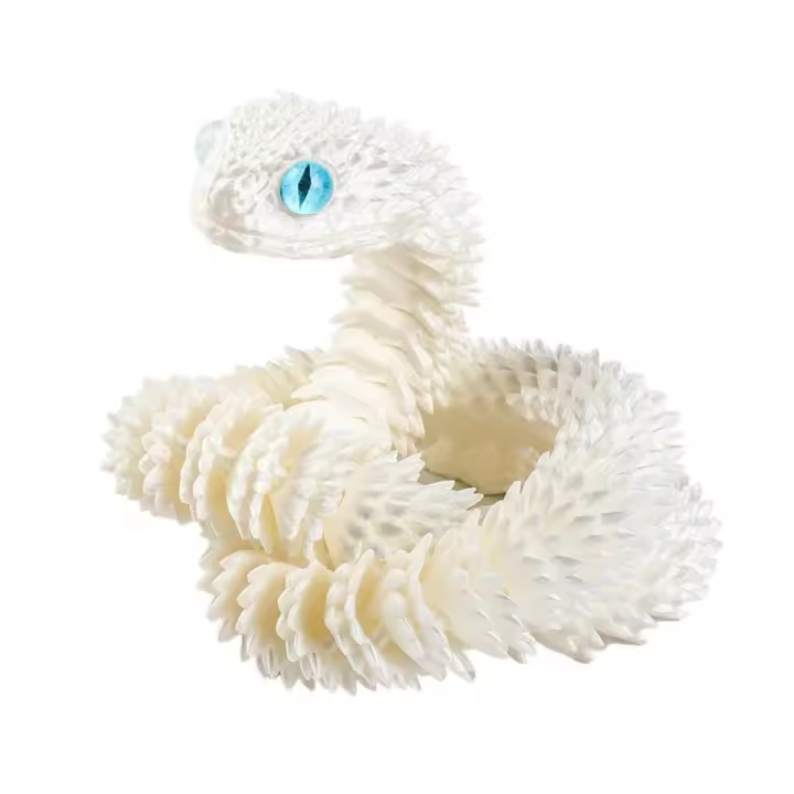 Juguete de serpiente impreso en 3D realista, adorno de serpiente simulada giratoria Multicolor, modelo de simulación de animales PLA 30/45/60cm - 1
