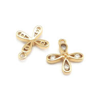 Colgantes de latón y circonita de Color dorado de 18K, varios dijes de flores, joyería artesanal de alta calidad, accesorios para collar y pendientes - details 7