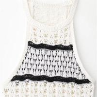 Vestido casual corto y sencillo a rayas con cuello halter, sin mangas, novedad de verano 2025 para mujeres con temperamento. - details 6