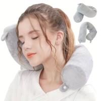 Almohada cilíndrica portátil en forma de U, almohada de viaje plegable y flexible, almohada para siesta de resiliencia lenta, avión - details 3
