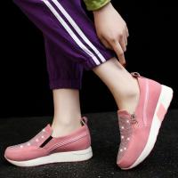 Zapatos de punta redonda plana con cremallera lateral inferior gruesa, zapatos deportivos casuales para mujer, zapatos de talla grande - details 5