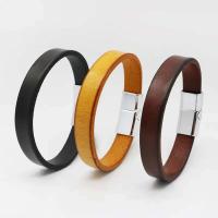 Pulsera Dijie punk retro de alta calidad con hebilla magnética tejida multicapa de piel de vaca para hombre, venta al por mayor de regalos de joyería - details 1