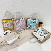 Pequeña bolsa de lino de gran capacidad fresca 2025 nueva bolsa de mano simple estudiante de dibujos animados bolsa de lona - details 6