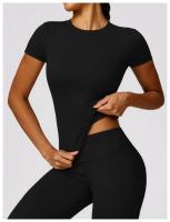 Camiseta Deportiva de Yoga de Nylon Secado Rápido Manga Corta Para Fitness al Aire Libre - details 28
