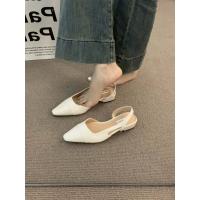 Bolso de tacón bajo sandalias de cabeza de las mujeres francés suave noche desnudo cabeza puntiaguda pequeño estilo fragante señora tacón grueso temperamento vacío zapatos individuales - details 7