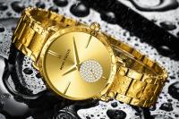 Reloj de Pulsera de Cuarzo Elegante para Mujer Diablo de Luz Solar con Acentos de Diamante de Imitación Pulsera de Acero Inoxidable Impermeable Estilo Casual - details 15