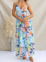 Vacaciones europeas y americanas viento casual floral pequeño vestido de tirantes ropa de mujer 2025 primavera y verano - details 2