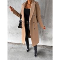 Abrigo de lana de manga larga Simple para mujer, moda de otoño e invierno - details 5