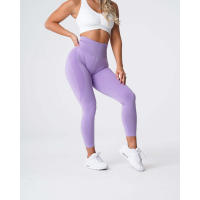 Leggings deportivos de cintura alta para mujer NVG de spandex con pantalones interiores suaves para ropa de gimnasio y fitness. - details 17