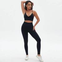 Conjunto de yoga de cintura alta para mujer, sujetador deportivo transpirable, mallas, equipo de fitness para levantamiento de pecho - details 7