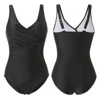 Traje de baño de una sola pieza de un solo artículo de tono liso degradado para mujer sexy, ropa de playa - details 5