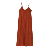 TRAFZA-vestidos Midi elegantes de verano para mujer, estilo pijama, lisos, sin mangas, con espalda descubierta y cuello en V, vestido plisado con tirantes drapeados - details 10