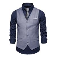 Chaleco de traje azul, chaqueta chalecos sin mangas de negocios para hombre, talla asiática S-6XL, chaleco para fiesta de boda, rojo, morado, negro y gris - details 10