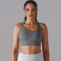Sujetador de yoga para mujer, ropa interior que absorbe los golpes, correas cruzadas para los hombros, top corto Fiess, deportes a prueba de golpes - details 53