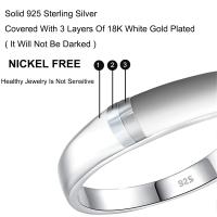 Anillo de Moissanite Bambú Plateado 18K para Mujeres Banda Solitaria Medio Eterno Anillos de Compromiso y Boda Perfecto Match - details 3