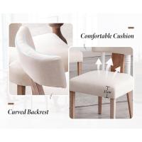2 Sillas de Comedor de Lino, Sillas de Cocina con Patas de Madera, Sillas de Restaurante Clásicas, Sillas de Salón Tapizadas con Respaldo - details 3