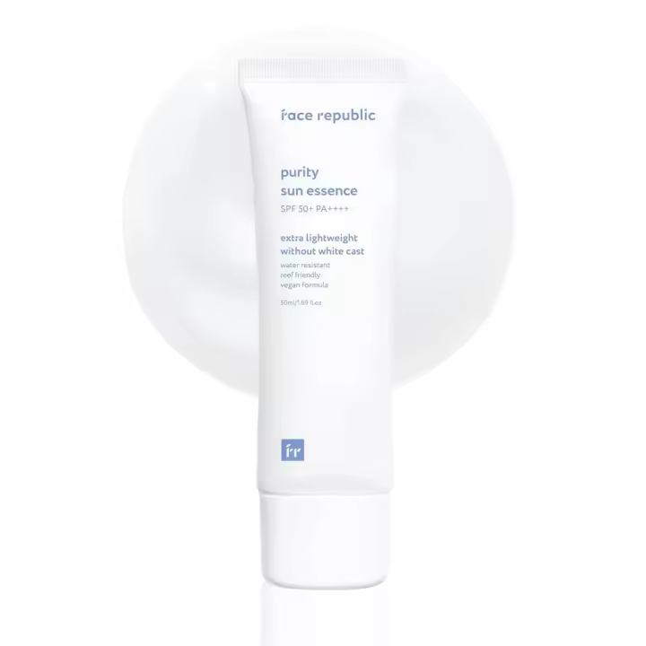 Esencia solar Face Republic Pureza 50 ml 1.69 fl.oz. SPF50+ Protección UV de amplio espectro Sin fundición blanca Resistente al agua Vegano - 1