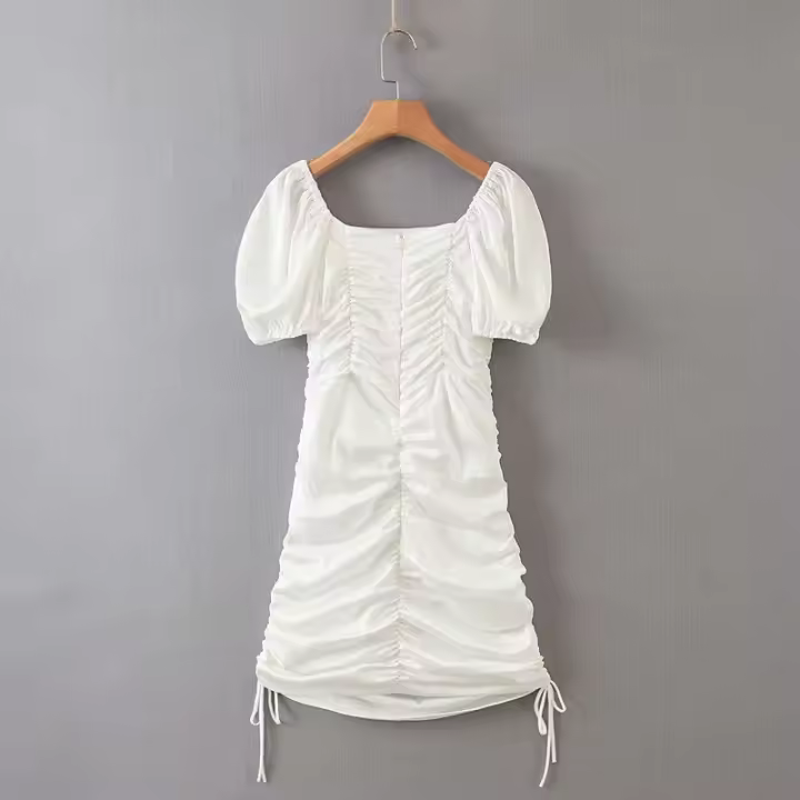 Vestidos ajustados Vestido fruncido con cordón para mujer - 1
