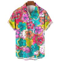 Camisa de playa informal de manga corta para hombre, cuello de planta y vaca, ropa de vacaciones hawaiana, novedad de verano - details 10