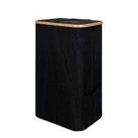 Cubo de reciclaje plegable para bebidas, cesta de lactancia con botella de bambú de gran tamaño, con bolsa interior - details 8