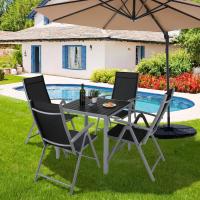 Mesa de Bistró de Café para Exteriores y Interiores Hecha de Aluminio Resistente al Rust y a las Condiciones Mesa de Jardín para Comedor con Marco de Metal y Equipación de Plástico - details 13