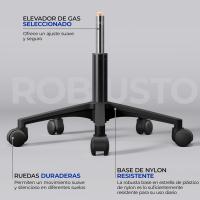 Oficina con Ruedas Regulable en Altura Múlti Color Malla con Función Mecedora Escritorio Despacho Estudio - details 3