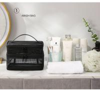 Bolsa de Viaje para Cosméticos y Cuidado de la Piel Organizador de Maquillaje en Malla Contenedor de Plástico para Mujeres y Hombres Bolsa de Baño Estilo Casual con Cierre de Cremallera - details 12