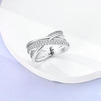 Anillo de plata de ley con circonita cúbica y cielo estrellado geométrico - details 21