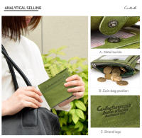Carteras de Piel Genuina CONTACT'S para Mujeres - Carteras Cortas de Doble Pliegue, Monederos de Moda para Mujeres, Porta Tarjetas, Monedero, Clip para Dinero, Carteras para Mujeres y Hombres - details 6
