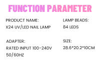 Secador de Gel de UVA Profesional 380W Lámpara LED de 84LEDs con 4 Timeros Automáticos - details 8