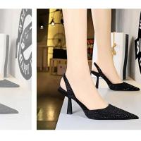 Sandalias de Tacón Dorado para Mujer 2024 Punta Afilada con Cristal Stiletto Africano para Fiesta - details 9