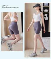 Pantalones cortos deportivos de yoga de cintura alta para mujer, ropa de calle informal para fitness, pantalones cortos ajustados para entrenamiento con bolsillo, pantalones cortos de gimnasio con ropa interior incluida - details 11