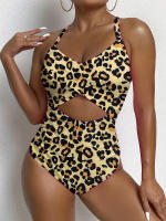 Bañador de una pieza para mujer, traje de baño con realce, Monokini Sexy recortado, ropa de playa para verano, 2024 - details 1