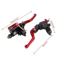 Embrague de freno Universal para Moto, Palancas de depósito de freno(rojo), 7/8 ", 22mm, 1 par - details 0