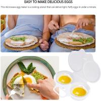 PP-escalfador de huevos portátil para microondas, antiadherente con tapa, vaporizador, doble taza, cocina - details 6