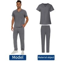 Top exfoliante con cuello en V + pantalón médico, ropa de enfermería, uniformes médicos de S-3XL, disfraz de médico de dentista de manga corta, Tops y pantalones de enfermera - details 38