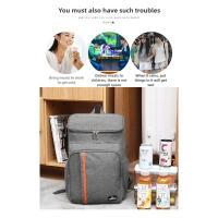 Mochila térmica impermeable, bolsa térmica gruesa de 20L, grande, aislada, de grado alimenticio, PEVA, escuela familiar, Picnic, refrigerador, bolsa de almuerzo - details 9