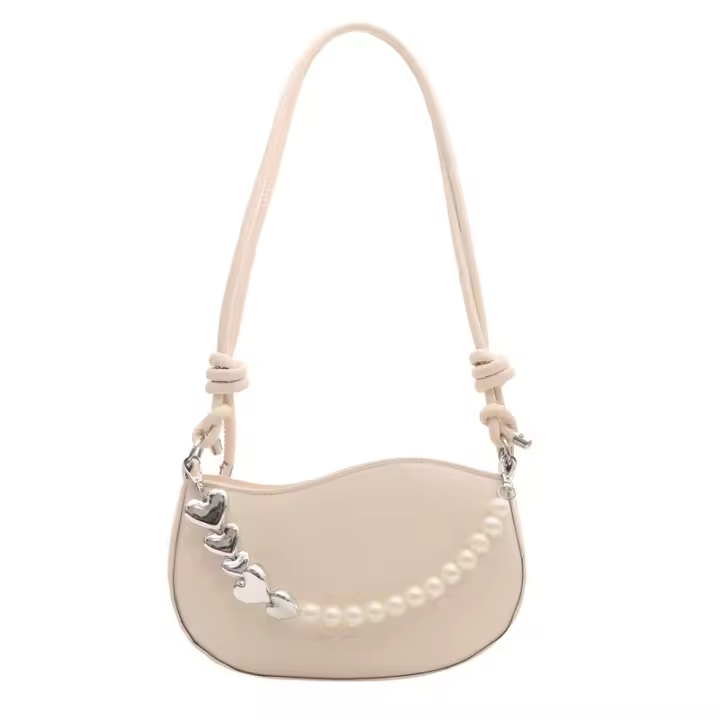 Bolso Messenger de Mano Única con Cadena de Perlas Moda de Commutación Sencilla Lining de Poliéster - 1