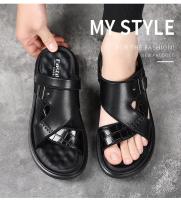 Sandalias de Verano para Hombres Suelas Gruesas, Estilo Casual, Zapatillas de Playa de Cuero Antideslizante, Doble Propósito - details 1