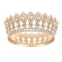 Decoraciones de pastel redondas de tiara de reina princesa europea, coronas barrocas para desfiles, tiaras de rey, coronas de boda brillantes para novias - details 13