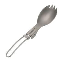 Vajilla plegable de titanio pulido mediano Lixada Spork, utilizada para cenas al aire libre, VIES, camping, mochilas - details 28