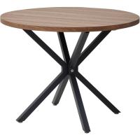 Mesa de Comedor Redonda con Tapa Moderna con Efecto Mármol, Mesa de Comedor de Cocina con Cuatro Patas de Metal, para Comedor, Sala de Estar,Blanco+GDL - details 7