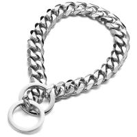 Collar para perro, eslabón cubano de 15 mm de ancho, plateado para perros, cadena antideslizante de entrenamiento para mascotas de metal de acero inoxidable suave y fuerte - details 17