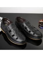 Sandalias de piel de vaca huecas de verano, sandalias ligeras transpirables para hombre, sandalias para exteriores, zapatos de playa cómodos informales de viaje para hombre de gran tamaño - details 12